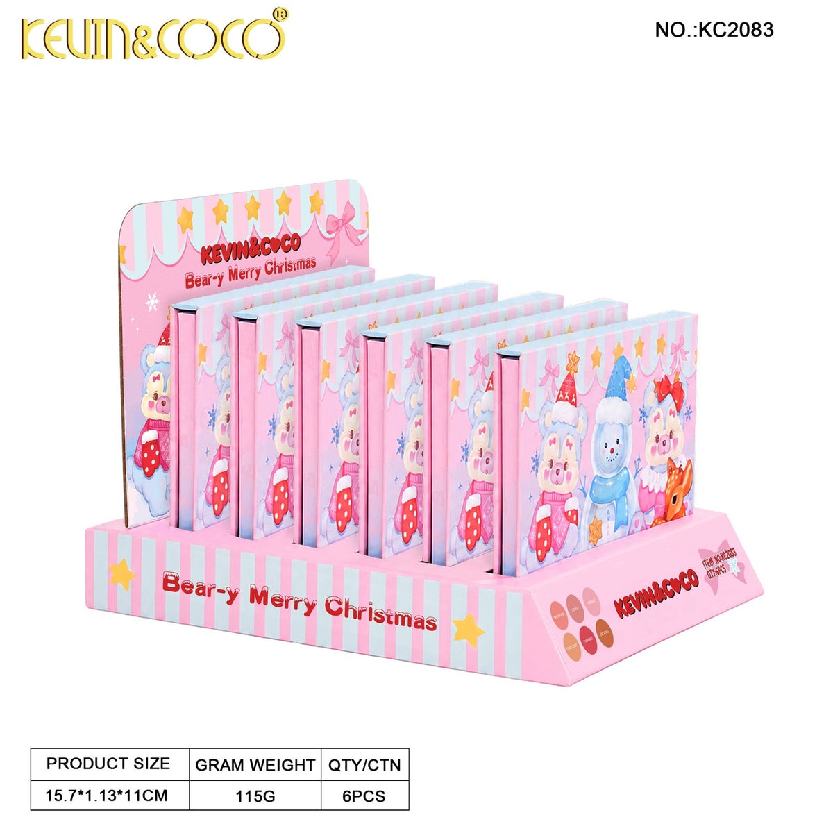 Bear-y Merry Christmas Blush Palette - 6PCS