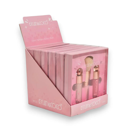 Highlight + Blush + Brush Set KC01 6PCS x 1 Display