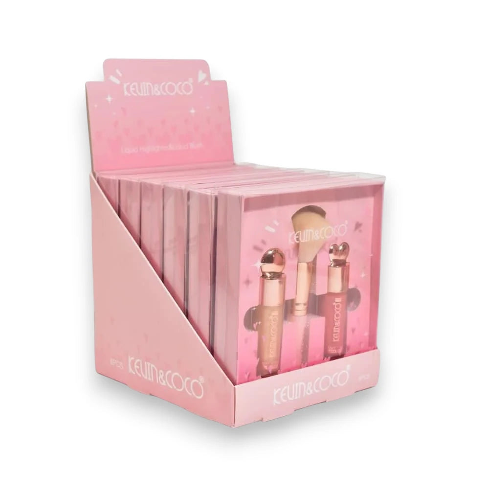 Highlight + Blush + Brush Set KC03 6PCS x 1 Display