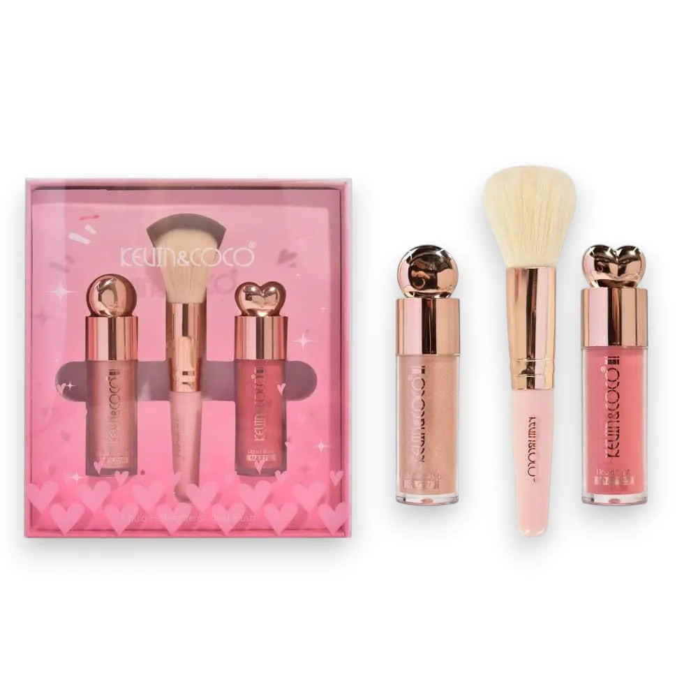 Highlight + Blush + Brush Set KC03 6PCS x 1 Display