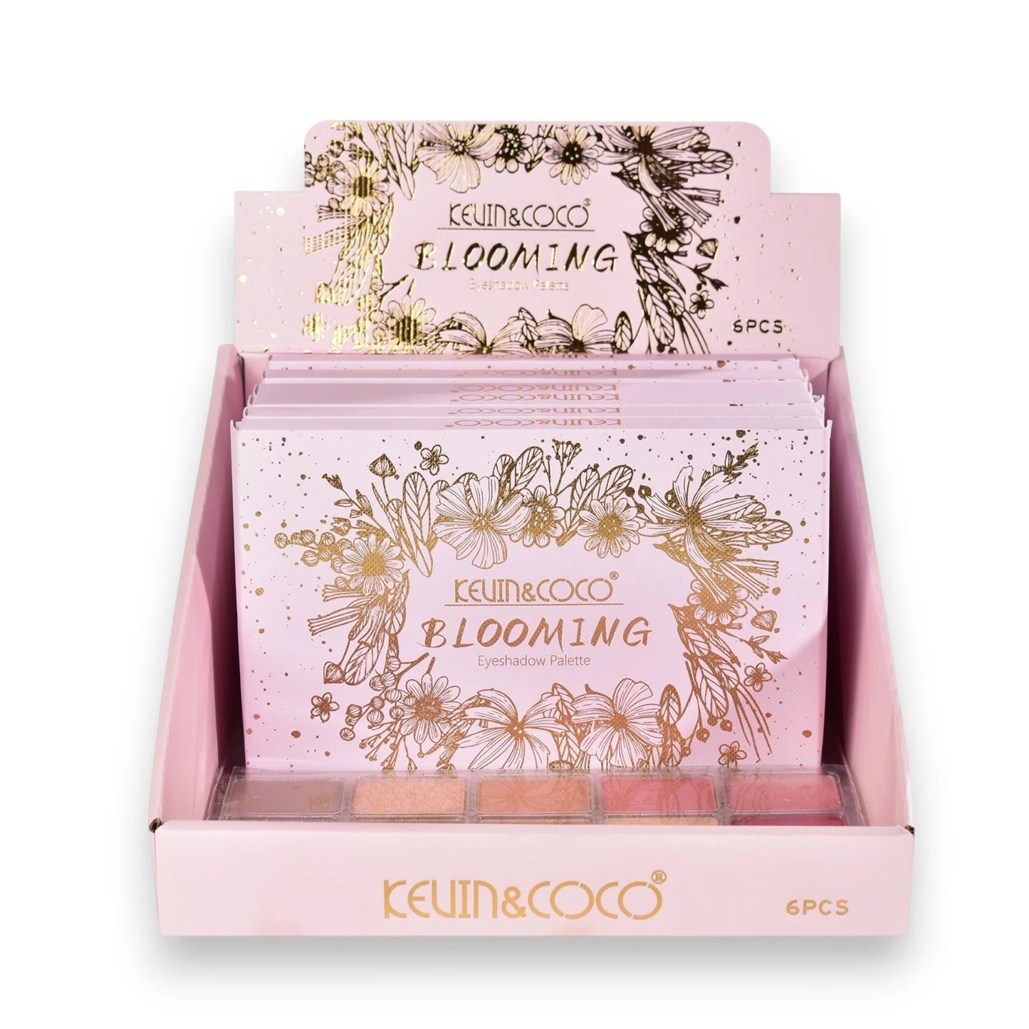 Blooming 15-Color Eyeshadow Palette Display Set - 6 PCS
