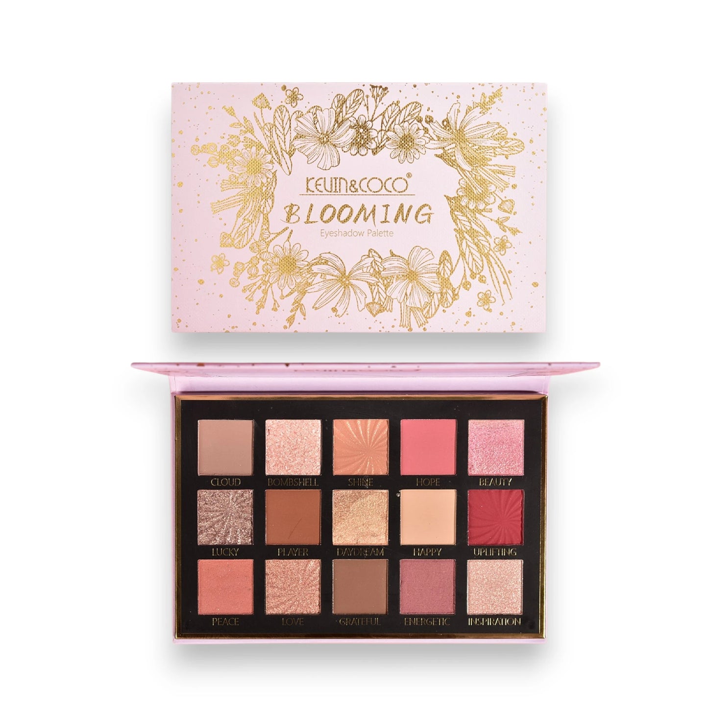 Blooming 15-Color Eyeshadow Palette Display Set - 6 PCS