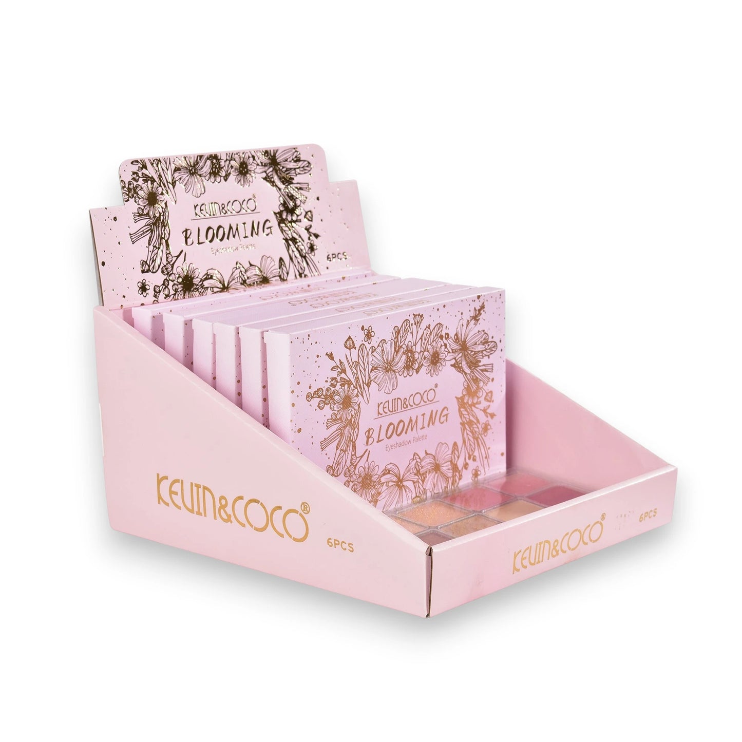 Blooming 15-Color Eyeshadow Palette Display Set - 6 PCS
