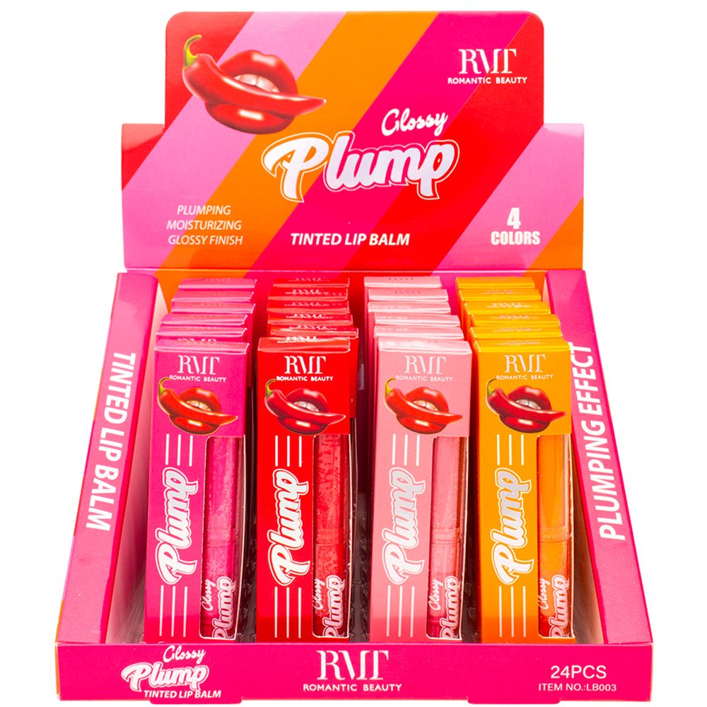 Glossy Plump Tinted Lip Balm - 24PCS