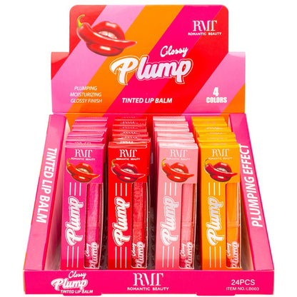 Glossy Plump Tinted Lip Balm - 24PCS