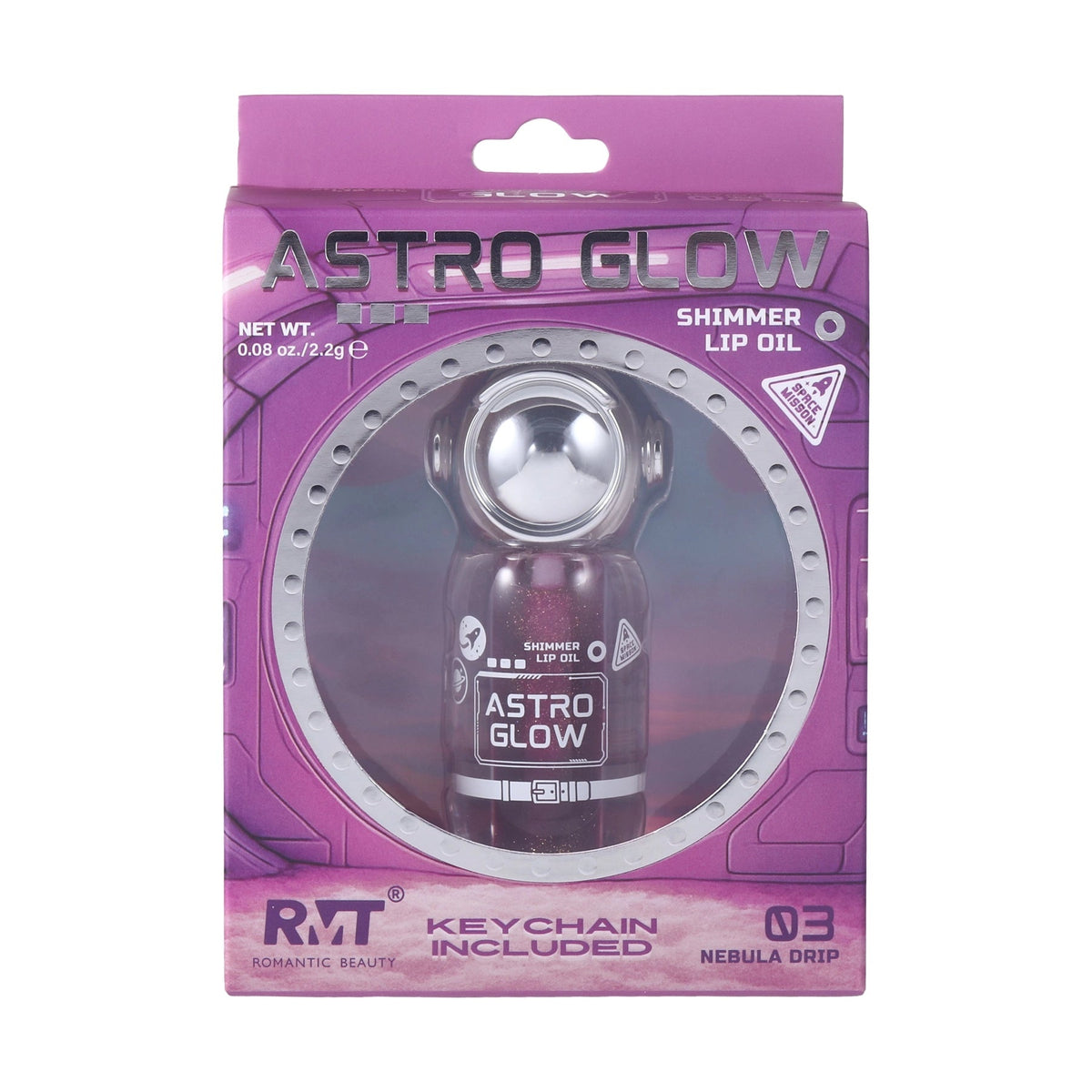 Astro Glow Shimmer Lip Oil Keychain - 12PCS