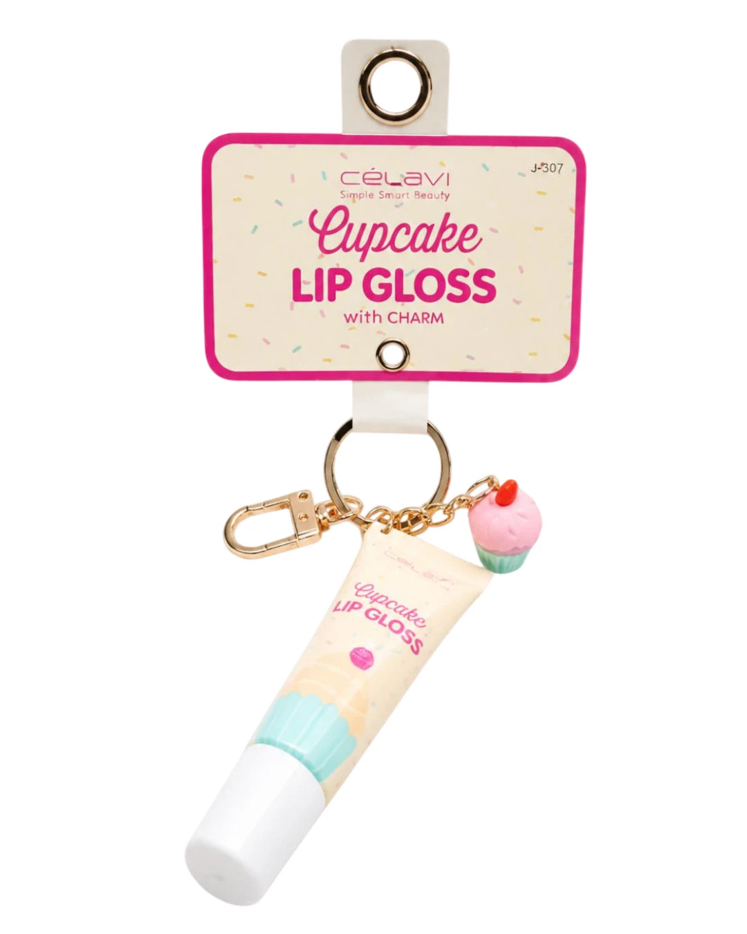 2 x Lip Gloss Keychain with Charm