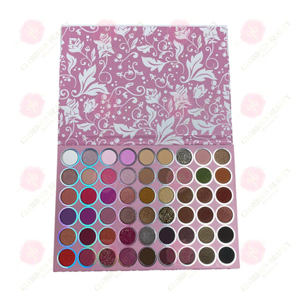 Yara Color Eyeshadow Palette (Pink Floral, ~54 colors)