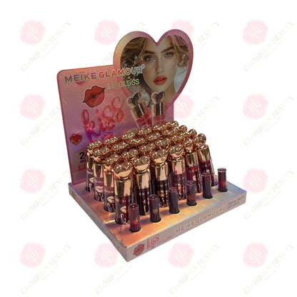 KISS Heart-Top Lip Gloss Berry Wine Shades - 24PCS