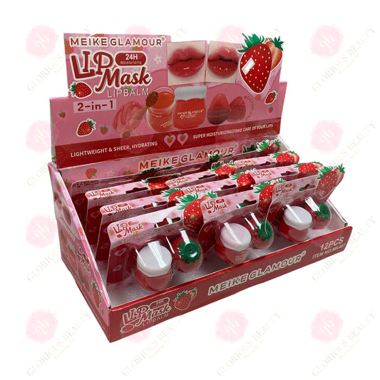 Lip Mask & Lip Balm 2-in-1 (Strawberry) - 12PCS