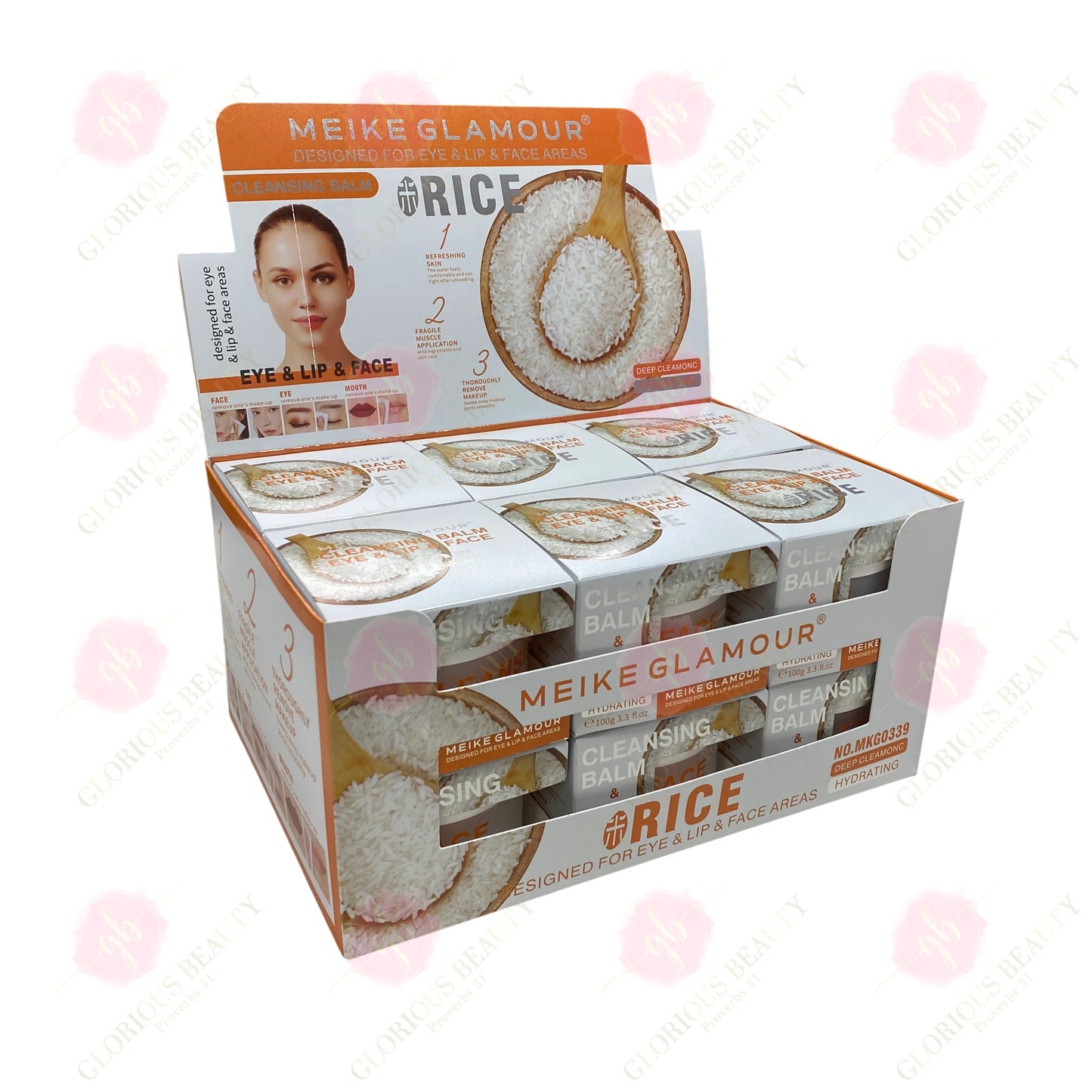Cleansing Balm Eye & Lip & Face — Deep Cleansing Hydrating (Coconut/Rice) - 12PCS