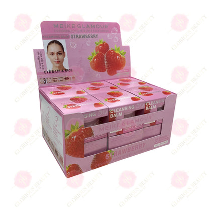 Cleansing Balm Eye & Lip & Face — Deep Cleansing Hydrating (Strawberry) - 12PCS