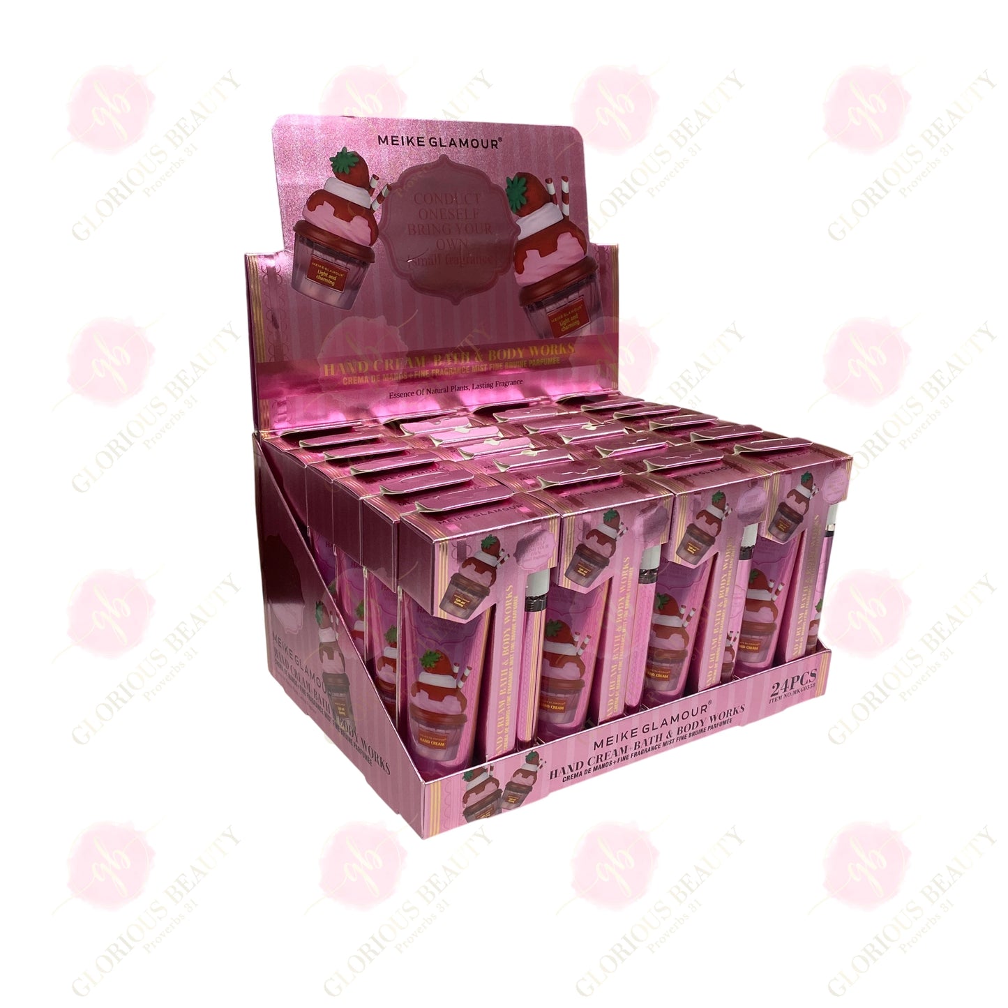 Strawberry Sundae Hand Cream & Perfume Mist Set - 24PCS