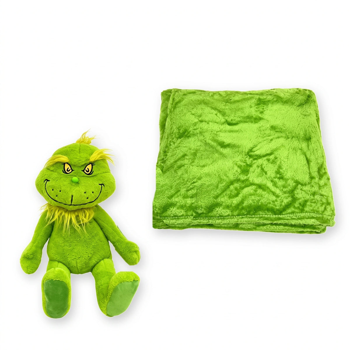 Christmas Green Guy Plush & Blanket Set