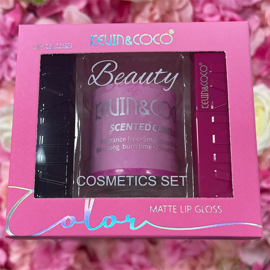 Scented Candle and Lip Set