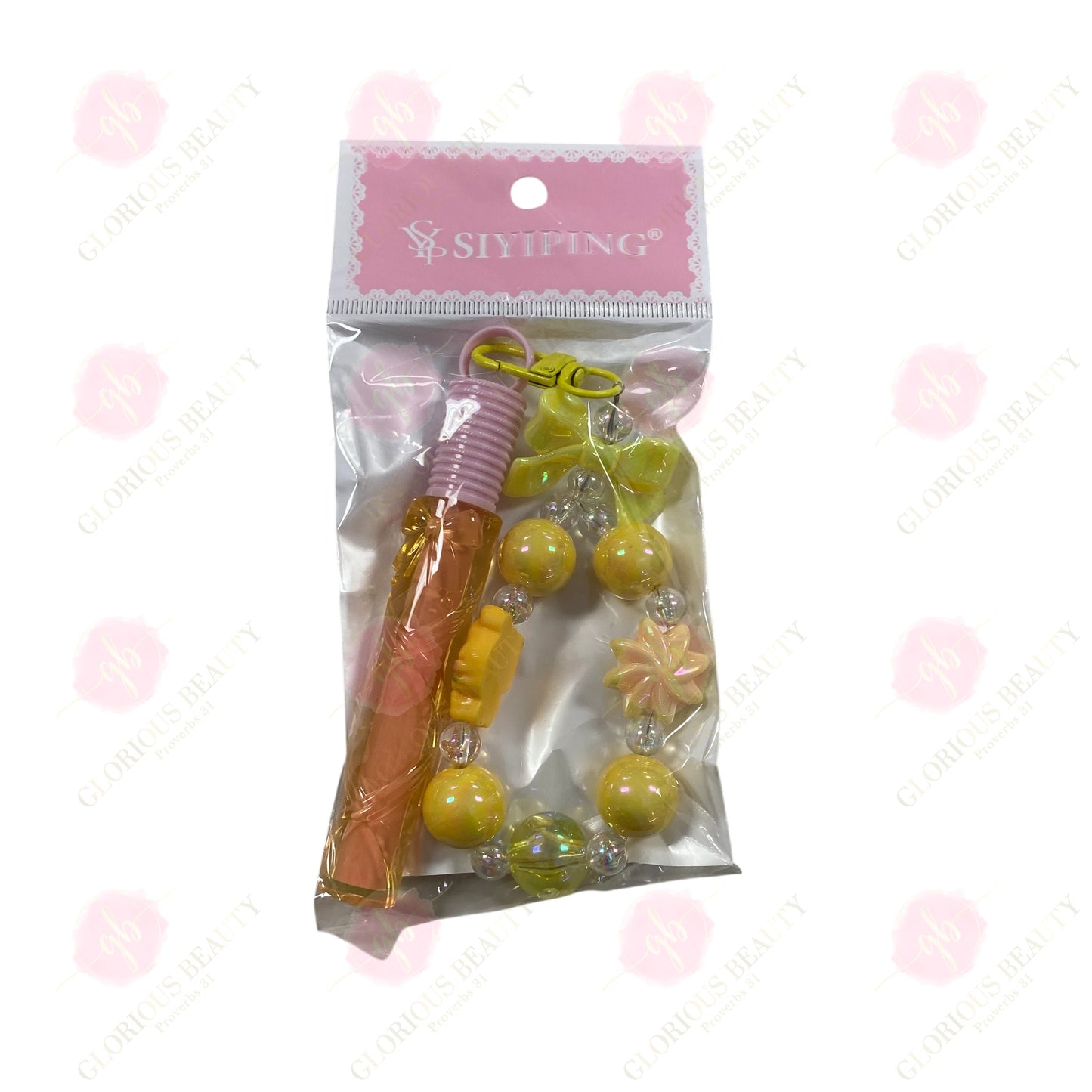 Lip Gloss Bracelet & Keychain Set - 21PCS