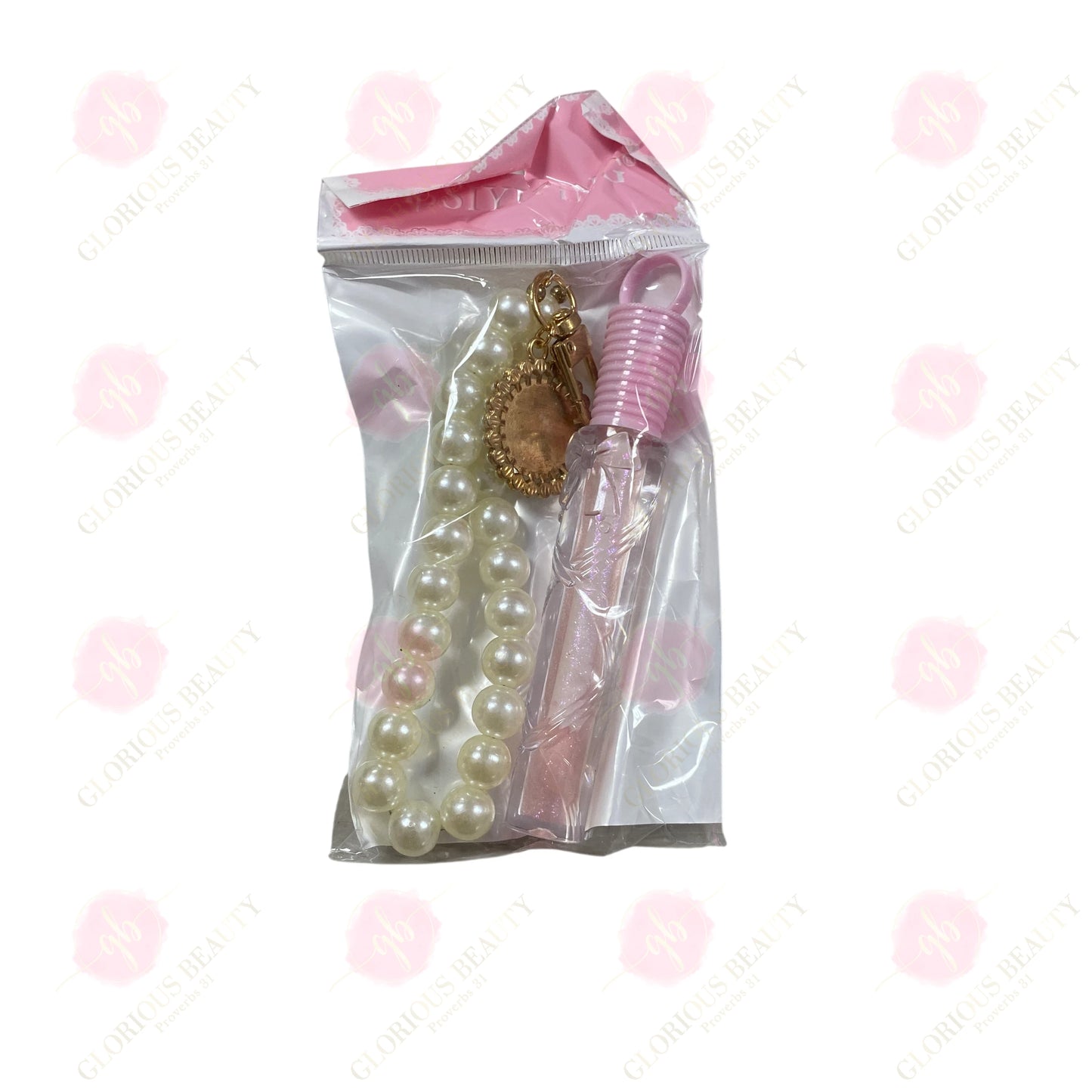 Lip Gloss Bracelet & Keychain Set - 21PCS