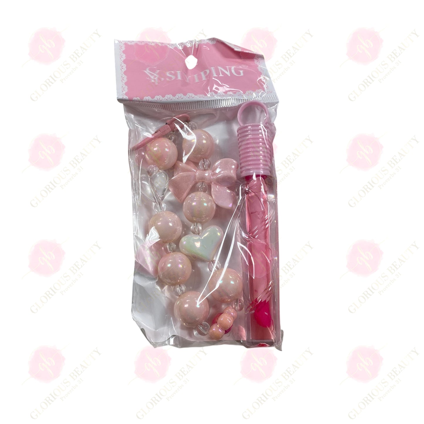 Lip Gloss Bracelet & Keychain Set - 21PCS
