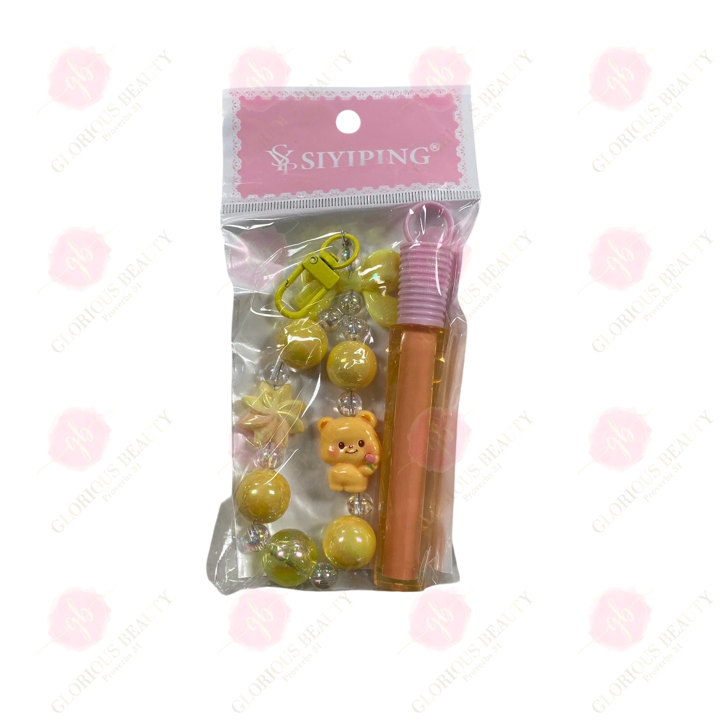 Lip Gloss Bracelet & Keychain Set - 21PCS
