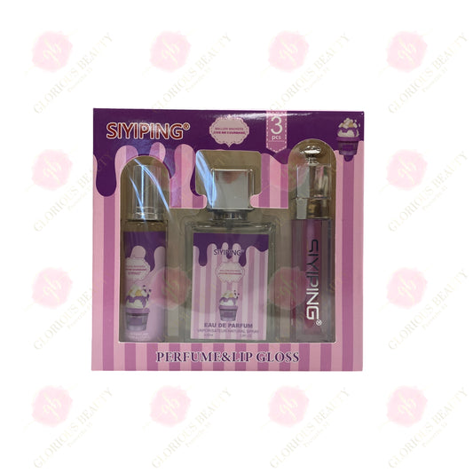 Mallow Madness Purple Perfume and Gloss Set - 144PCS
