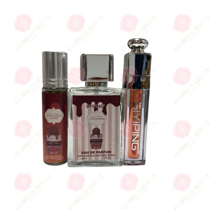 Cookie Crave Brown Perfume and Gloss Set - 144PCS