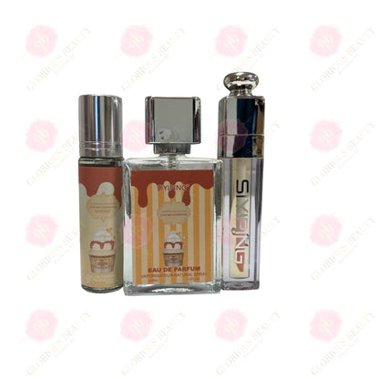 Whipped Pleasure Yellow Caramel Perfume and Gloss Set - 144PCS
