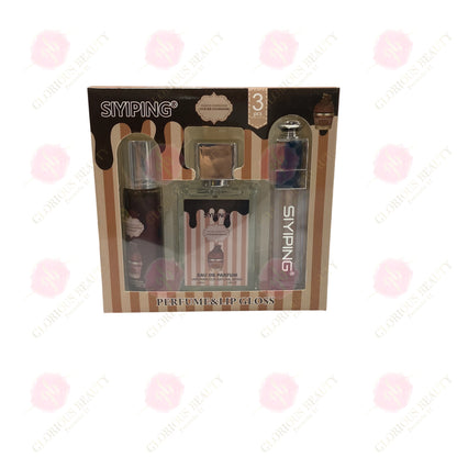 Choco Overdose Dark Brown Perfume and Gloss Set - 144PCS