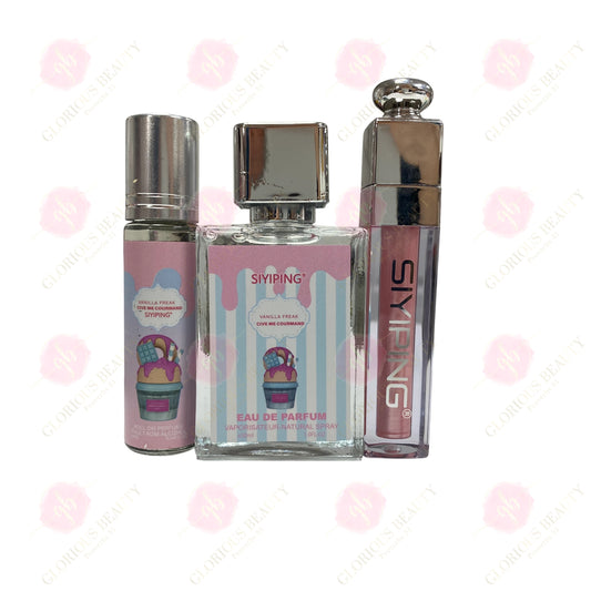 Vanilla Freak Blue and Pink Perfume and Gloss Set - 144PCS