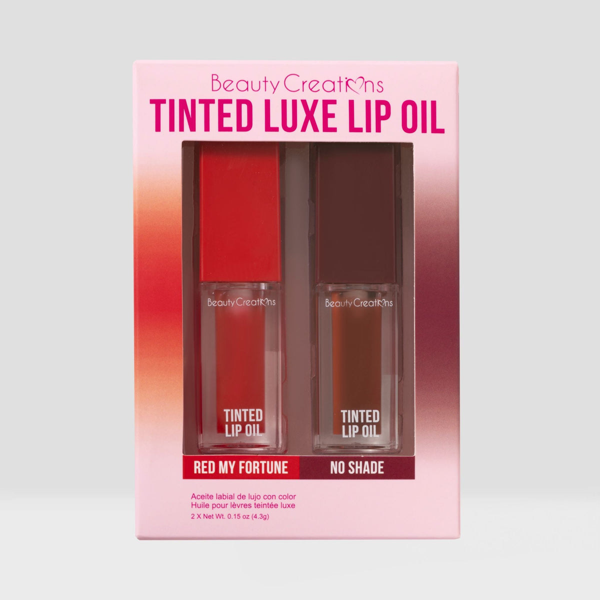 Tinted Luxe Lip Oil Duo Set - Red My Fortune & No Shade