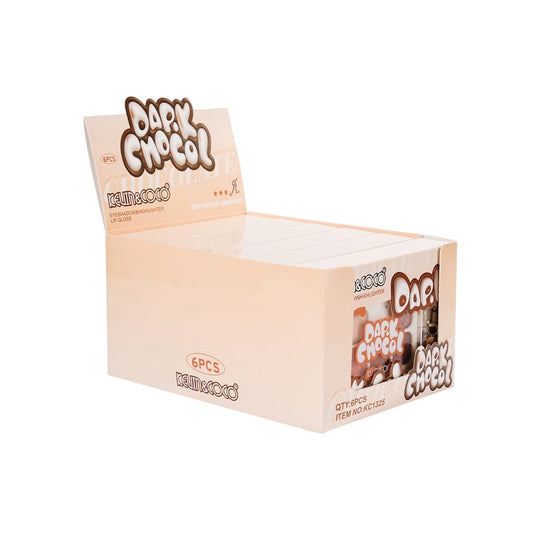 Dark Chocol Palette & Lip Gloss Set - 6PCS