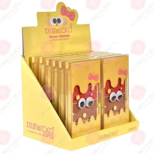 4-in-1 Blush & Highlighter Palette - 12PCS