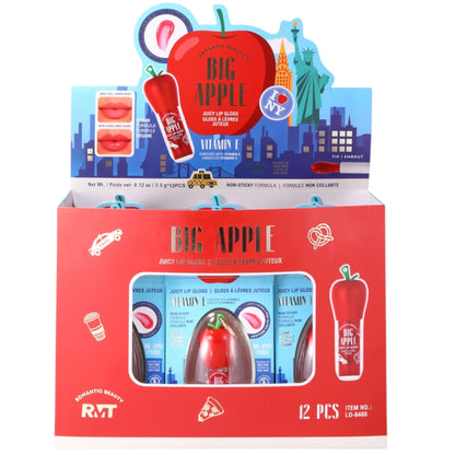 Big Apple Juicy Lip Gloss Keychain - 12PCS