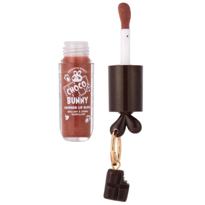 Choco Bunny Shimmer Lip Gloss Keychain - 12PCS