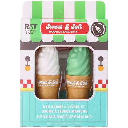 Sweet and Soft Duo Ice Cream Lip Balm Set - 12PCS