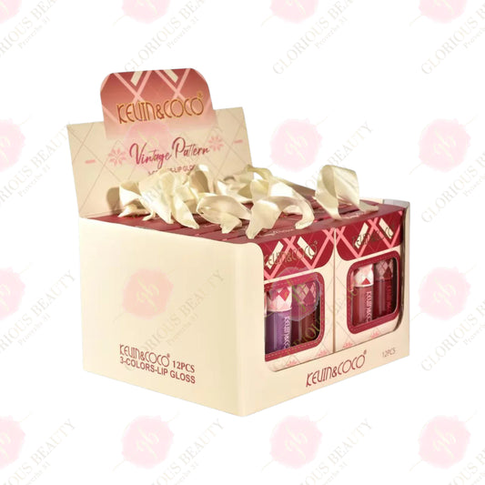 Vintage Pattern Lip Gloss - 12PCS